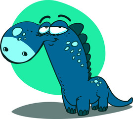 funny dinosaur cartoon style vector illustration 