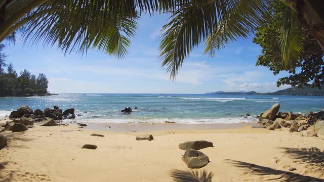 Beautiful tropical beach in Thailand. 4k video with sound