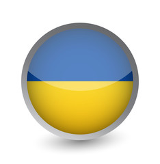 Ukraine Flag Round Glossy Icon