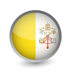 Vatican Flag Round Glossy Icon