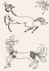 Decorative fabulous horses