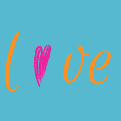 Romantic Valentines day love greeting card with heart shape. Vector illustration EPS10 - love day. The inscription Love. Be my valentine. Acid vibrant colors. Neon inscriptions and signs. February 14