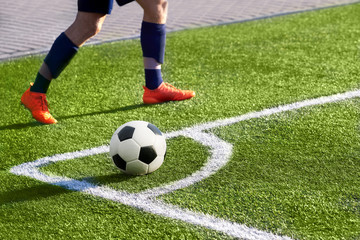 Football player on a soccer field.