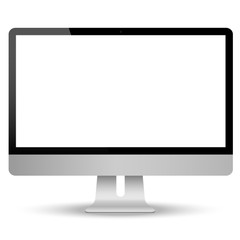 Computer screen isolated white background. - obrazy, fototapety, plakaty