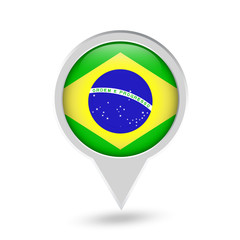 Brazil Flag Round Pin Icon