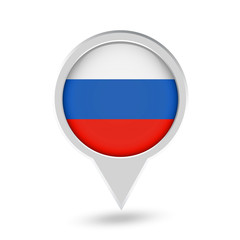 Russia Flag Round Pin Icon