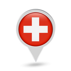 Switzerland Flag Round Pin Icon
