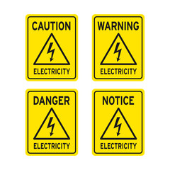 Warning high voltage sign set