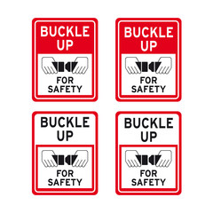 Fasten car auto seat belts Buckle up it is the law traffic road sign se