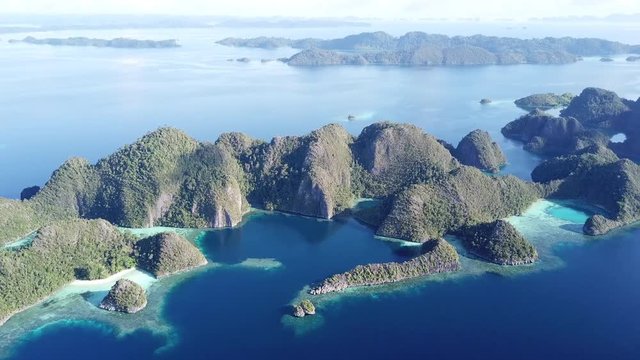 Aerial Footage of Rock Islands in Raja Ampat