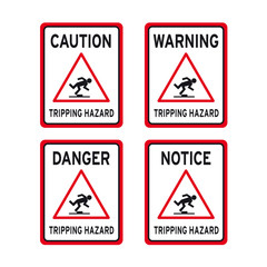 Obraz premium Tripping hazard watch your step sign set