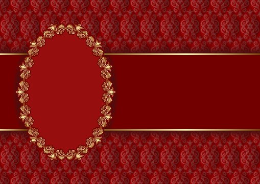 decorative background with golden frame
