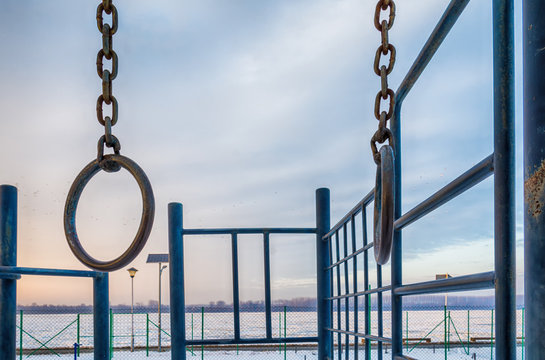 Gym outdoor under the snow