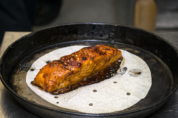Fresh salmon filles grilled