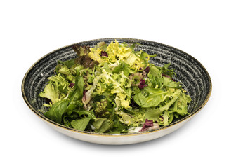 Bowl of Salad on White