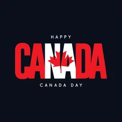 Fotobehang Happy Canada Day Vector Template Design © Tobrono