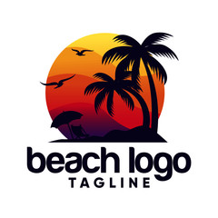 Obraz premium Beach logo design Vector 