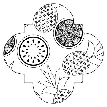 frame with fruits pattern vector illustration design