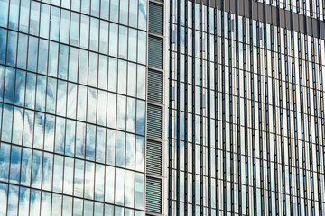 Abstract building. blue glass wall of skyscraper.