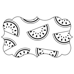 frame with watermelon pattern background vector illustration design
