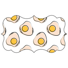 frame with eggs pattern background vector illustration design