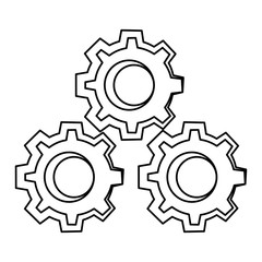 Gears machinery pieces cartoon