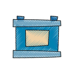 Car battery isolated cartoon