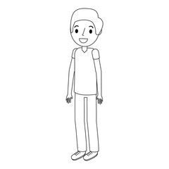 young man avatar character vector illustration design