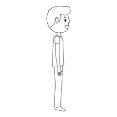 young man avatar character vector illustration design