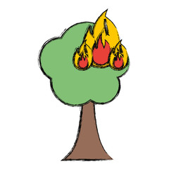 Burning tree cartoon