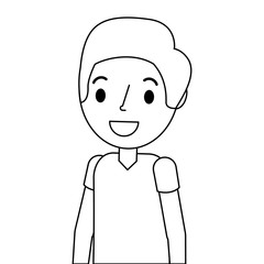 young man avatar character vector illustration design