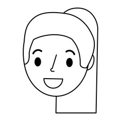 beautiful woman head avatar character vector illustration design