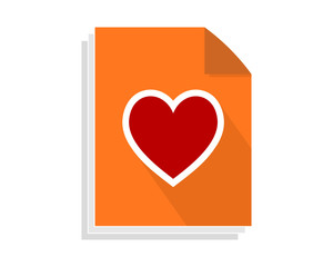 heart paper sheet image vector icon