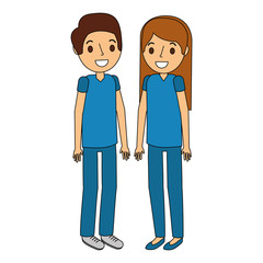 surgeons couple avatars characters icon vector illustration design