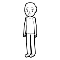 young man avatar character vector illustration design