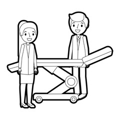 dental stretcher with professional medical vector illustration design