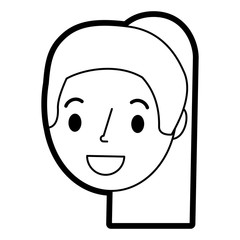 beautiful woman head avatar character vector illustration design