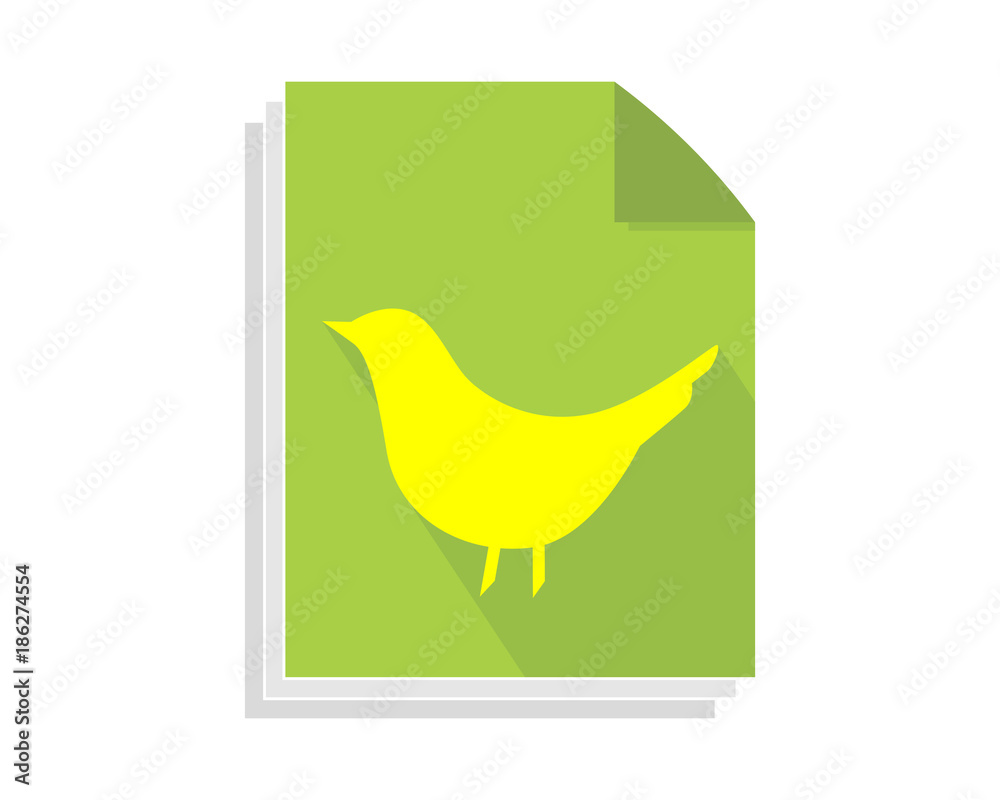 Wall mural parakeet paper sheet image vector icon