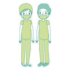 surgeons couple avatars characters icon vector illustration design