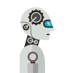 humanoid robot profile icon vector illustration design