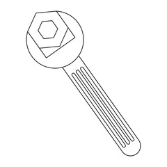 wrench key and nut vector illustration design