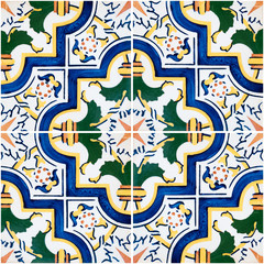 Traditional Portuguese glazed tiles