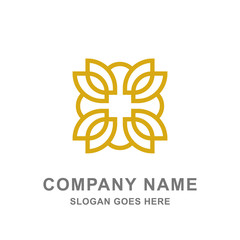 Geometric Gold Ornament  Decorative Logo Vector 