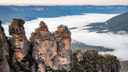 3 Sisters sunrise with fog