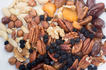 mixed dried fruits and nuts