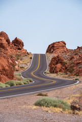 A desert road and an illusion of it melting