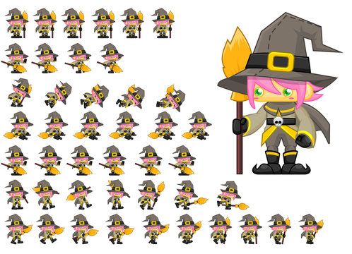 Animated Witch Game Character