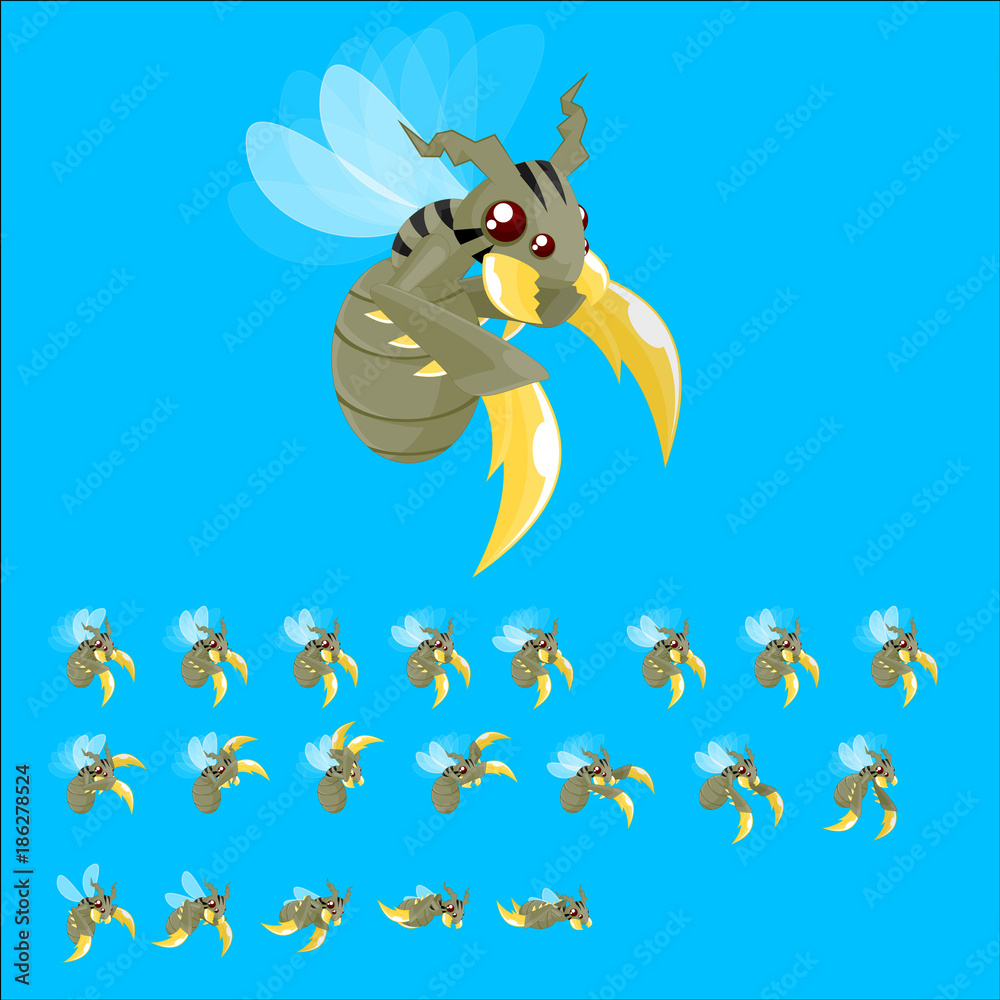 Wall mural Animated Bee Game Character