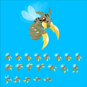 Animated Bee Game Character