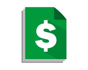 dollar paper sheet image vector icon